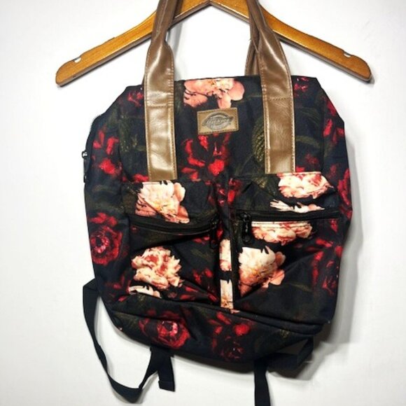 Dickies Black Floral Glam Backpack Laptop Bag - Picture 1 of 8